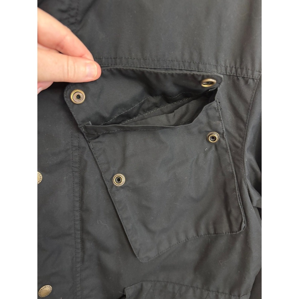 EUC Penfield Walpole Hudson Wax Cloth Field Jacket Men's L Black Corduroy Belted - Picture 9 of 14